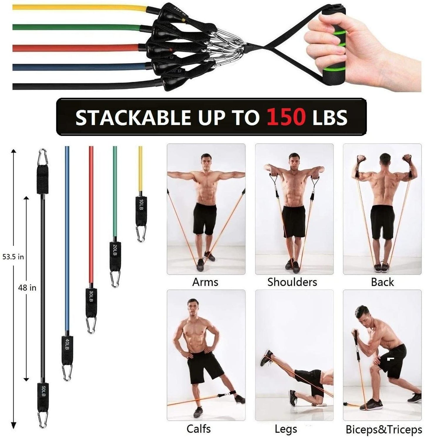 Exercise Resistance Bands with Travel Pouch